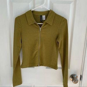 Green collared shirt